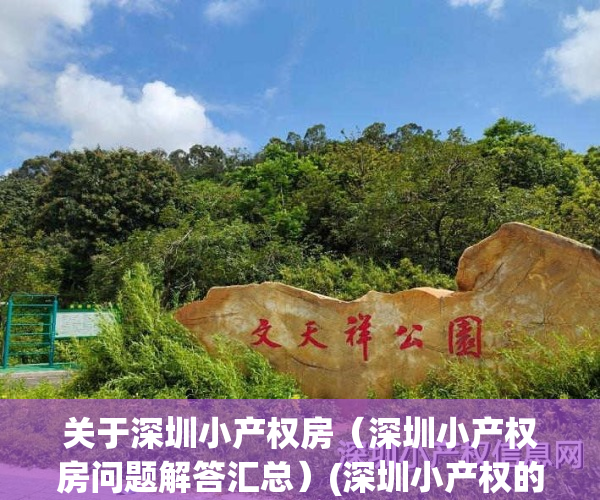 关于深圳小产权房（深圳小产权房问题解答汇总）(深圳小产权的政策)