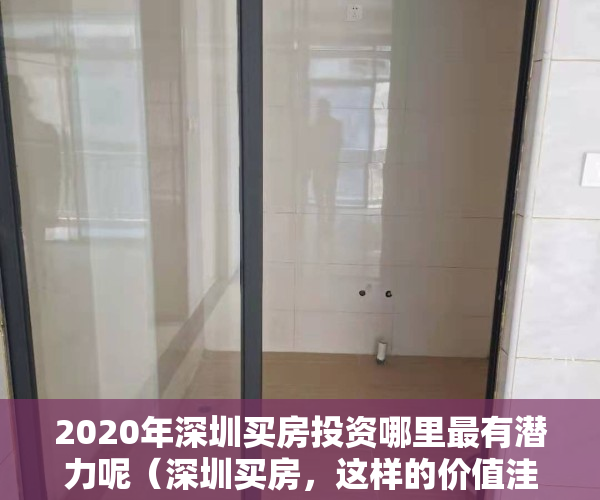 2020年深圳买房投资哪里最有潜力呢（深圳买房，这样的价值洼地越来越少！）