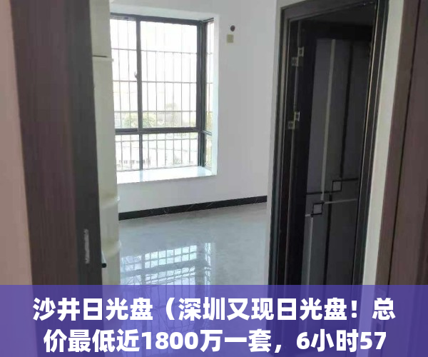 沙井日光盘（深圳又现日光盘！总价最低近1800万一套，6小时57亿售罄）(沙井灯光秀)