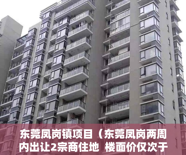 东莞凤岗镇项目（东莞凤岗两周内出让2宗商住地  楼面价仅次于中海商住地）