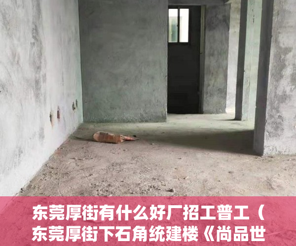 东莞厚街有什么好厂招工普工（东莞厚街下石角统建楼《尚品世家》空中花园带地下停车场 下石角在售小产权房集资房现房 军埔学校新园学校厚街中学新园学校厚街前进学校）