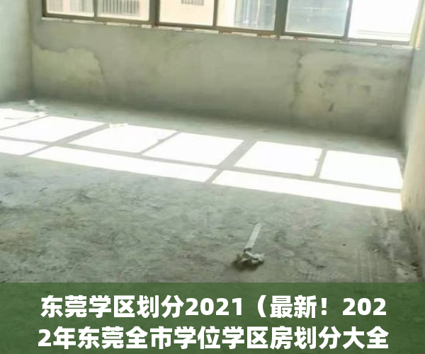 东莞学区划分2021（最新！2022年东莞全市学位学区房划分大全）(东莞的学区房对应一个学位吗)