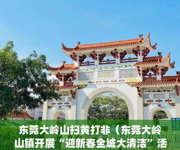 东莞大岭山扫黄打非（东莞大岭山镇开展“迎新春全城大清洁”活动）(东莞大岭山大岭村村霸)