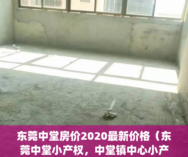 东莞中堂房价2020最新价格（东莞中堂小产权，中堂镇中心小产权出售{水乡居}​总价28万套起️ 无条件武器贷款买房 高回报率 永久产权 产权清晰 村委统建楼）