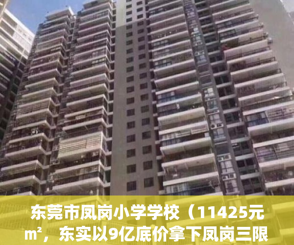 东莞市凤岗小学学校（11425元㎡，东实以9亿底价拿下凤岗三限房地块）(东莞市凤岗小学学校排名)