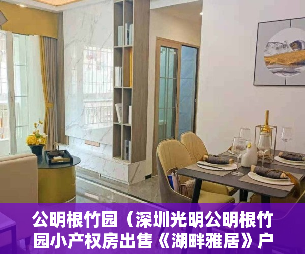 公明根竹园（深圳光明公明根竹园小产权房出售《湖畔雅居》户型方正，光明大仟里、嘉域荟、中粮云景商业街、天虹商场、潮流汇购物广场、马山头综合市场）