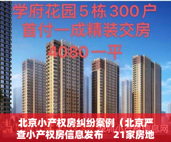 北京小产权房纠纷案例（北京严查小产权房信息发布　21家房地产中介机构被查处）