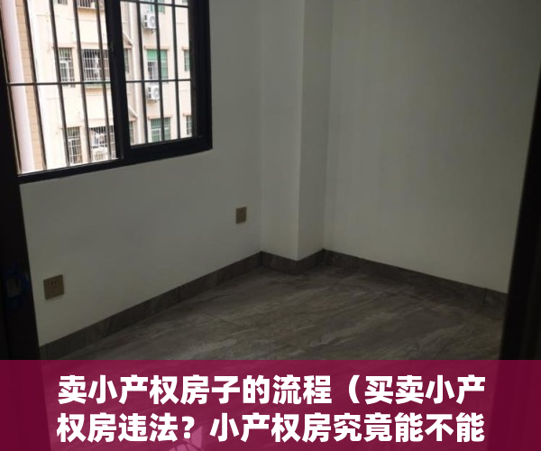 卖小产权房子的流程（买卖小产权房违法？小产权房究竟能不能买？看律师怎么说）