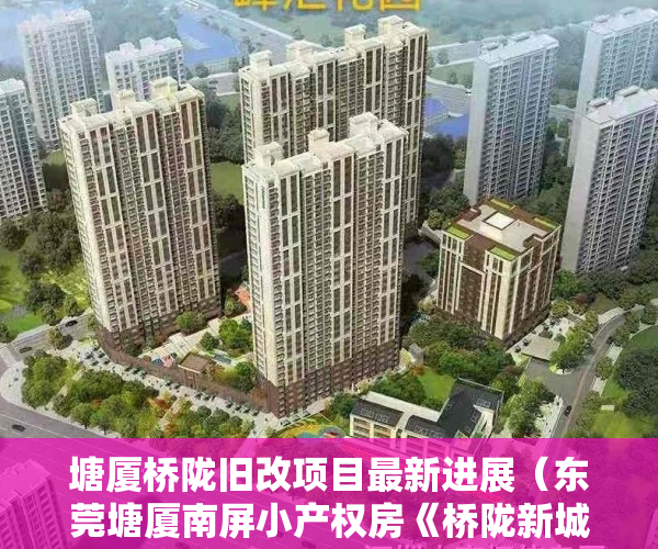 塘厦桥陇旧改项目最新进展（东莞塘厦南屏小产权房《桥陇新城》正规报建 手续最齐全 纯旧改范围 征收区域 楼下就是商场 双高速出口 带停车场）