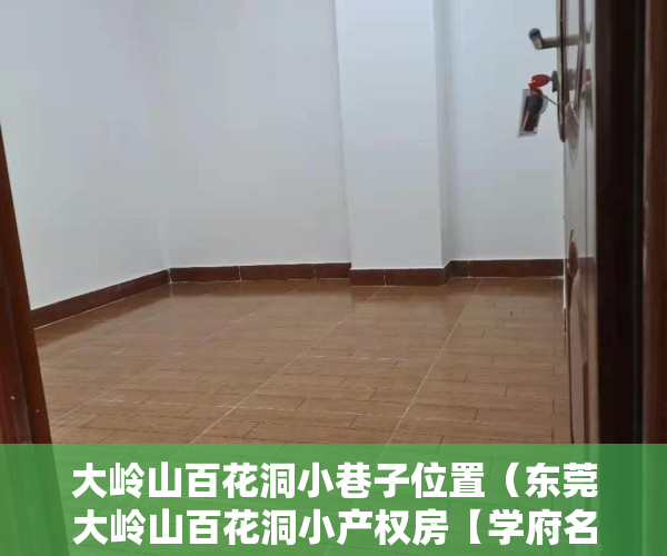 大岭山百花洞小巷子位置（东莞大岭山百花洞小产权房【学府名苑】发绿本 大三房318万一套 大岭山第一小学为邻 70年产权 宅基地 现房可分期）