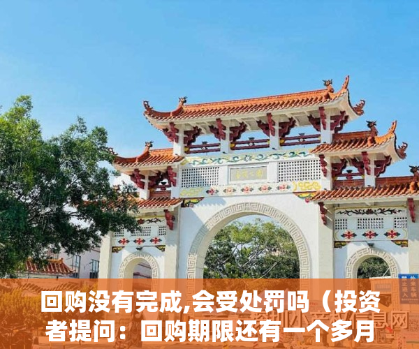 回购没有完成,会受处罚吗（投资者提问：回购期限还有一个多月，公司会达到回购上限6亿元吗？会不会后期用）