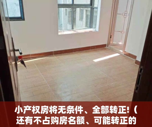 小产权房将无条件、全部转正!（还有不占购房名额、可能转正的小产权？能买吗？）