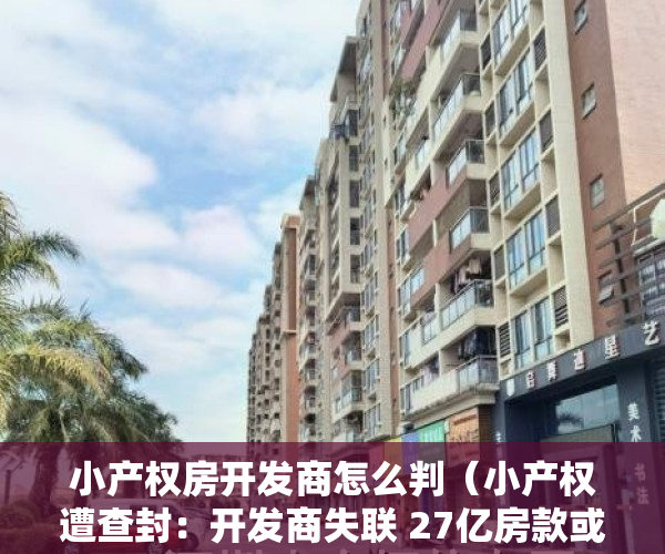 小产权房开发商怎么判（小产权遭查封：开发商失联 27亿房款或打水漂）