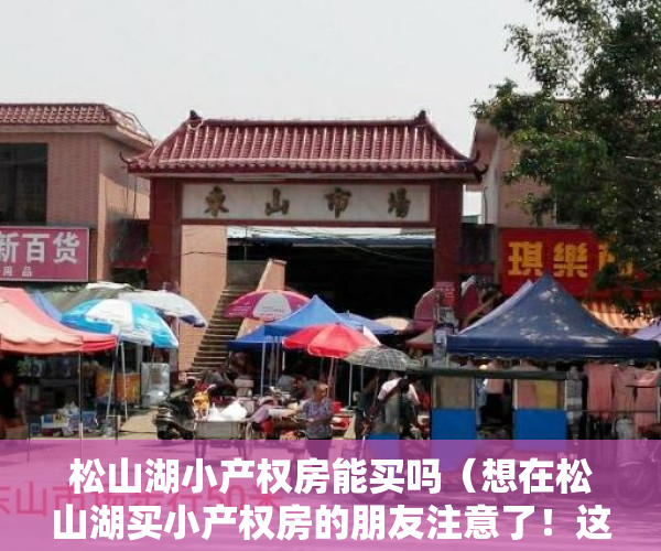 松山湖小产权房能买吗（想在松山湖买小产权房的朋友注意了！这个小产权盘不看你就亏大了）