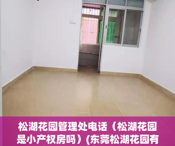 松湖花园管理处电话(松湖花园是小产权房吗)(东莞松湖花园有产权吗)