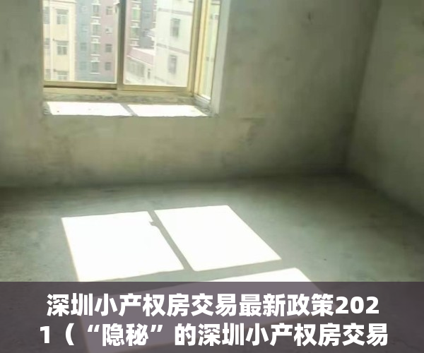 深圳小产权房交易最新政策2021（“隐秘”的深圳小产权房交易火热，背后风险重重）