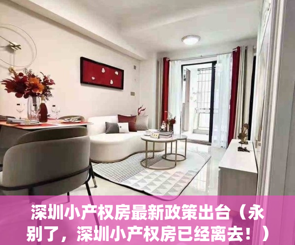 深圳小产权房最新政策出台(永别了,深圳小产权房已经离去!)(深圳小产权房的最新政策)