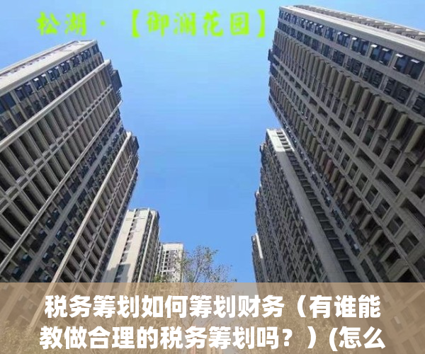 税务筹划如何筹划财务（有谁能教做合理的税务筹划吗？）(怎么进行税务筹划)