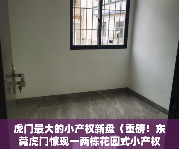 虎门最大的小产权新盘（重磅！东莞虎门惊现一两栋花园式小产权盘，全款139万一套还送精装修）