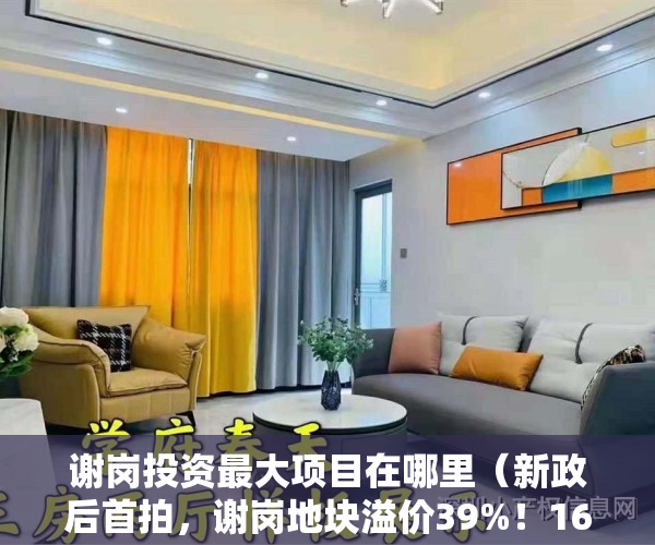 谢岗投资最大项目在哪里（新政后首拍，谢岗地块溢价39%！167亿，招商的！）
