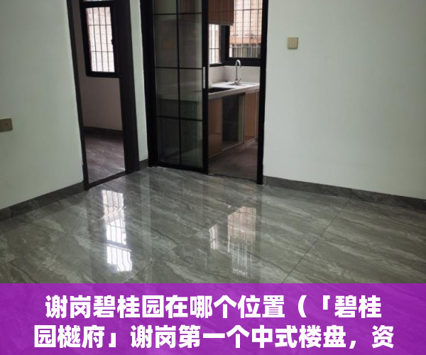 谢岗碧桂园在哪个位置（「碧桂园樾府」谢岗第一个中式楼盘，资深地产人带来全面解析）