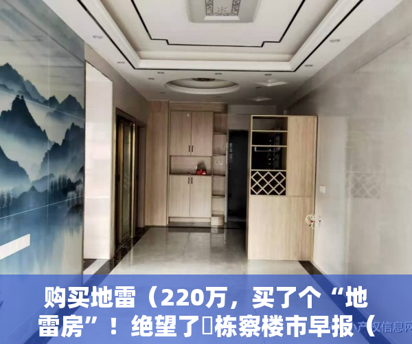 购买地雷（220万，买了个“地雷房”！绝望了​栋察楼市早报（56））