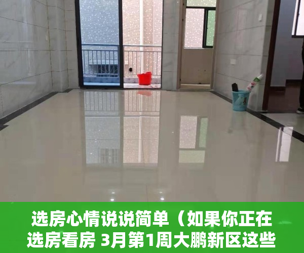 选房心情说说简单（如果你正在选房看房 3月第1周大鹏新区这些热搜小区一定要看）