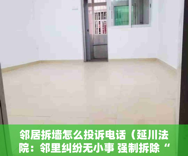 邻居拆墙怎么投诉电话（延川法院：邻里纠纷无小事 强制拆除“堵心墙”）