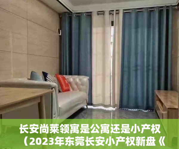 长安尚莱领寓是公寓还是小产权（2023年东莞长安小产权新盘《尚莱领寓》现楼交付，刚需居家、投资！能贷款的小产权房近地铁的小产权集资房地铁口 没有社保怎么买房？）