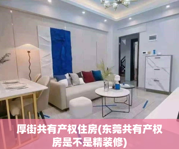厚街共有产权住房(东莞共有产权房是不是精装修)