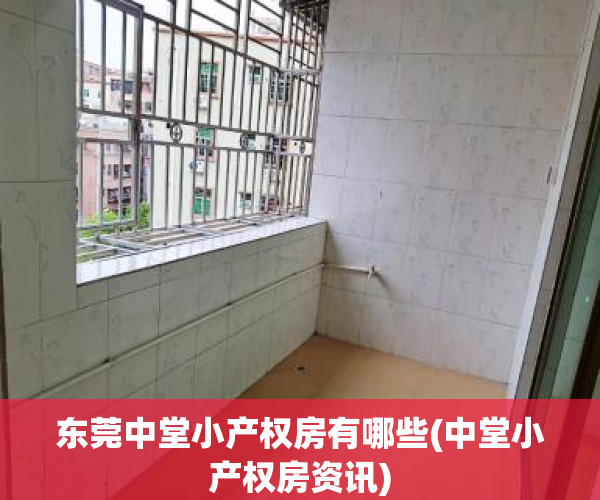 东莞中堂小产权房有哪些(中堂小产权房资讯)