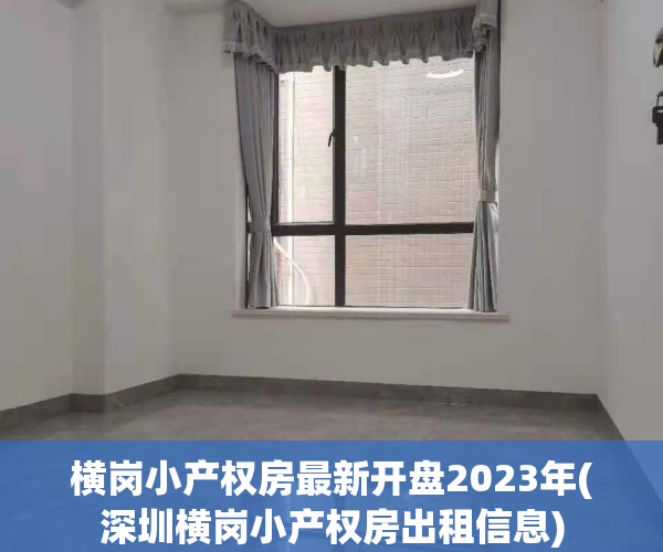 横岗小产权房最新开盘2023年(深圳横岗小产权房出租信息)