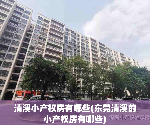 清溪小产权房有哪些(东莞清溪的小产权房有哪些)
