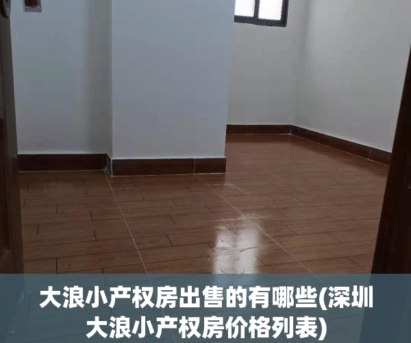 大浪小产权房出售的有哪些(深圳大浪小产权房价格列表)