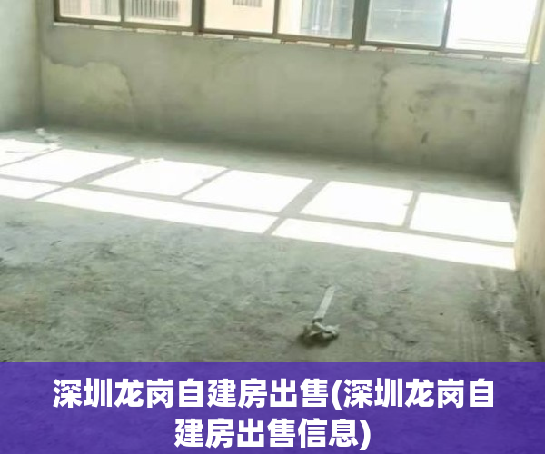 深圳龙岗自建房出售(深圳龙岗自建房出售信息)