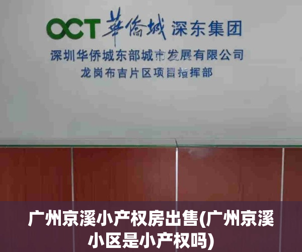 广州京溪小产权房出售(广州京溪小区是小产权吗)