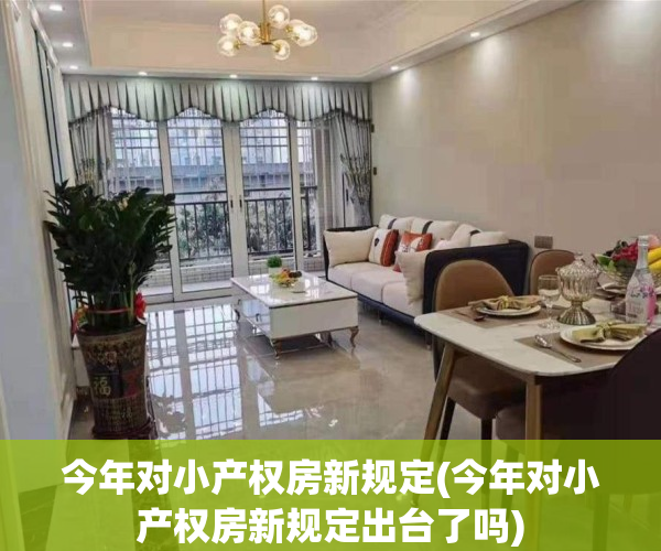 今年对小产权房新规定(今年对小产权房新规定出台了吗)