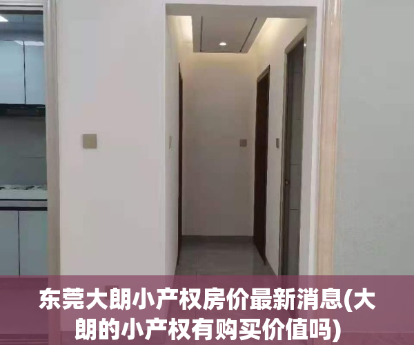 东莞大朗小产权房价最新消息(大朗的小产权有购买价值吗)