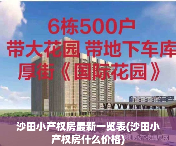 沙田小产权房最新一览表(沙田小产权房什么价格)