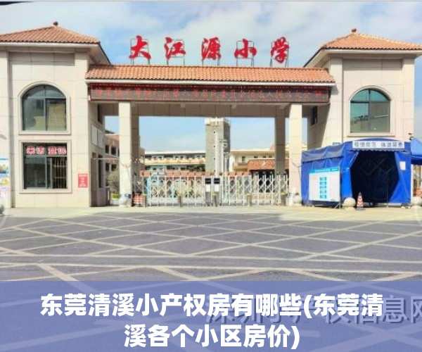 东莞清溪小产权房有哪些(东莞清溪各个小区房价)