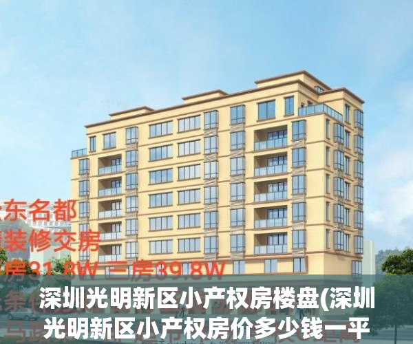 深圳光明新区小产权房楼盘(深圳光明新区小产权房价多少钱一平方)