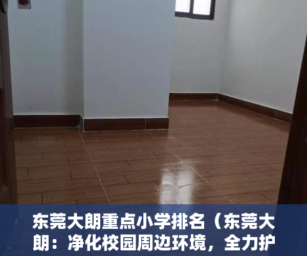 东莞大朗重点小学排名（东莞大朗：净化校园周边环境，全力护航开学季）