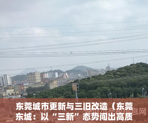 东莞城市更新与三旧改造（东莞东城：以“三新”态势闯出高质量发展路径）