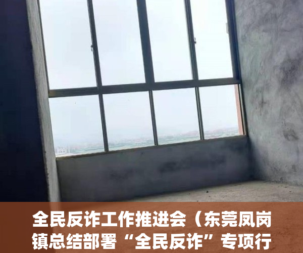 全民反诈工作推进会（东莞凤岗镇总结部署“全民反诈”专项行动）(全民反诈工作汇报)