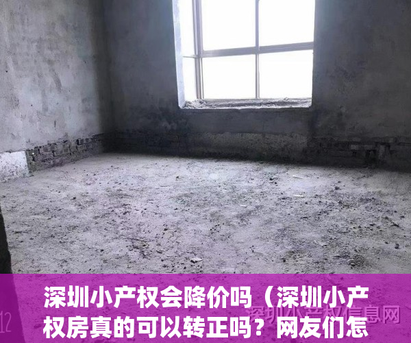 深圳小产权会降价吗（深圳小产权房真的可以转正吗？网友们怎么看？）(深圳小产权有升值空间吗)