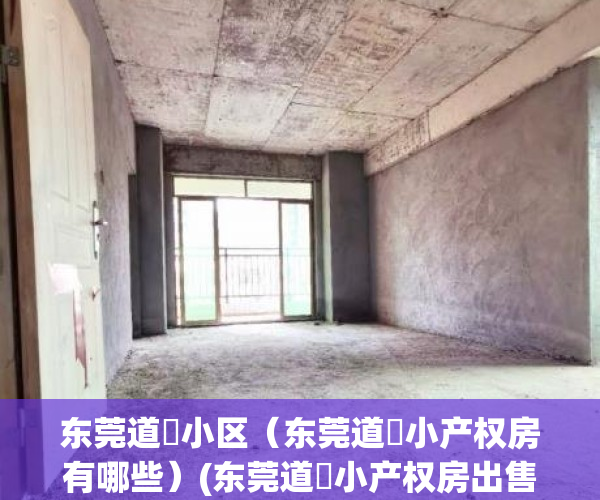 东莞道滘小区（东莞道滘小产权房有哪些）(东莞道滘小产权房出售)